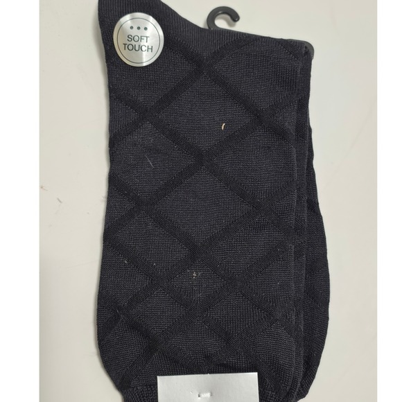 Perry Ellis Portfolio Dress Socks Mens 7-12 Black Diamond Texture NWT - Picture 4 of 5